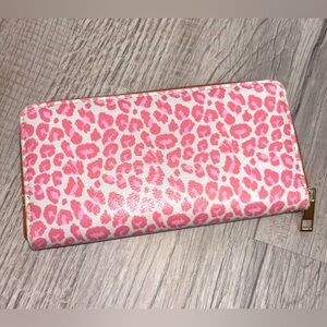 Pink Leopard Print Zip Wallet